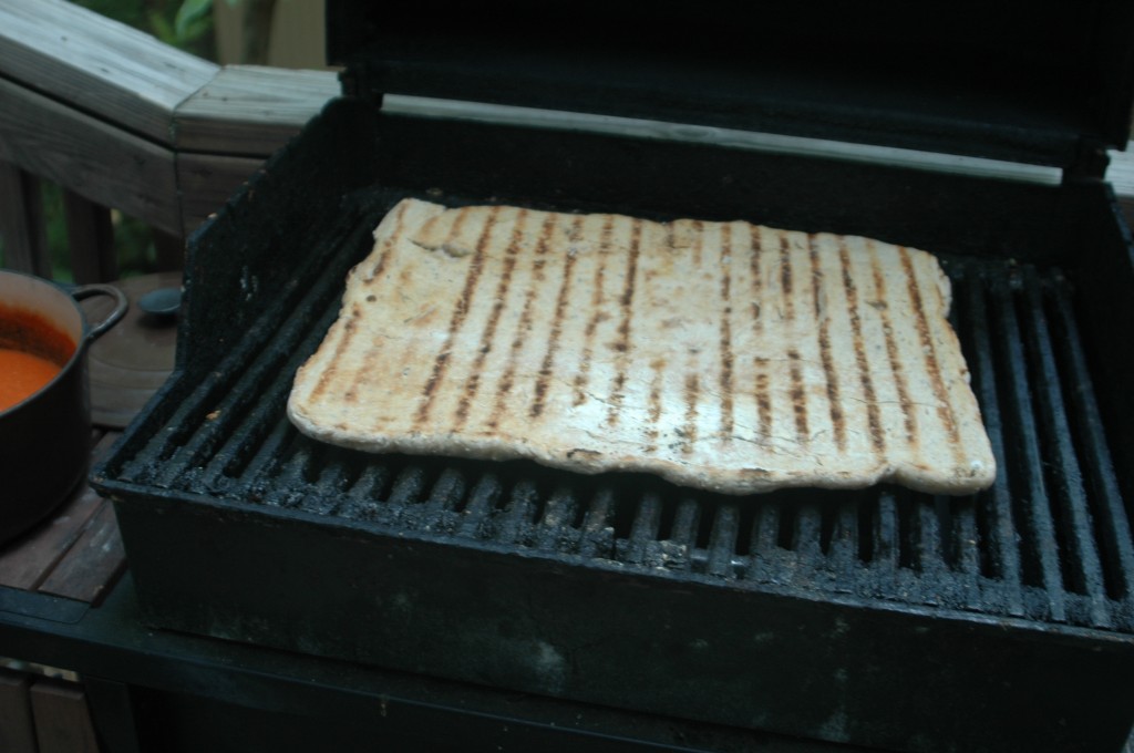 dough on grill